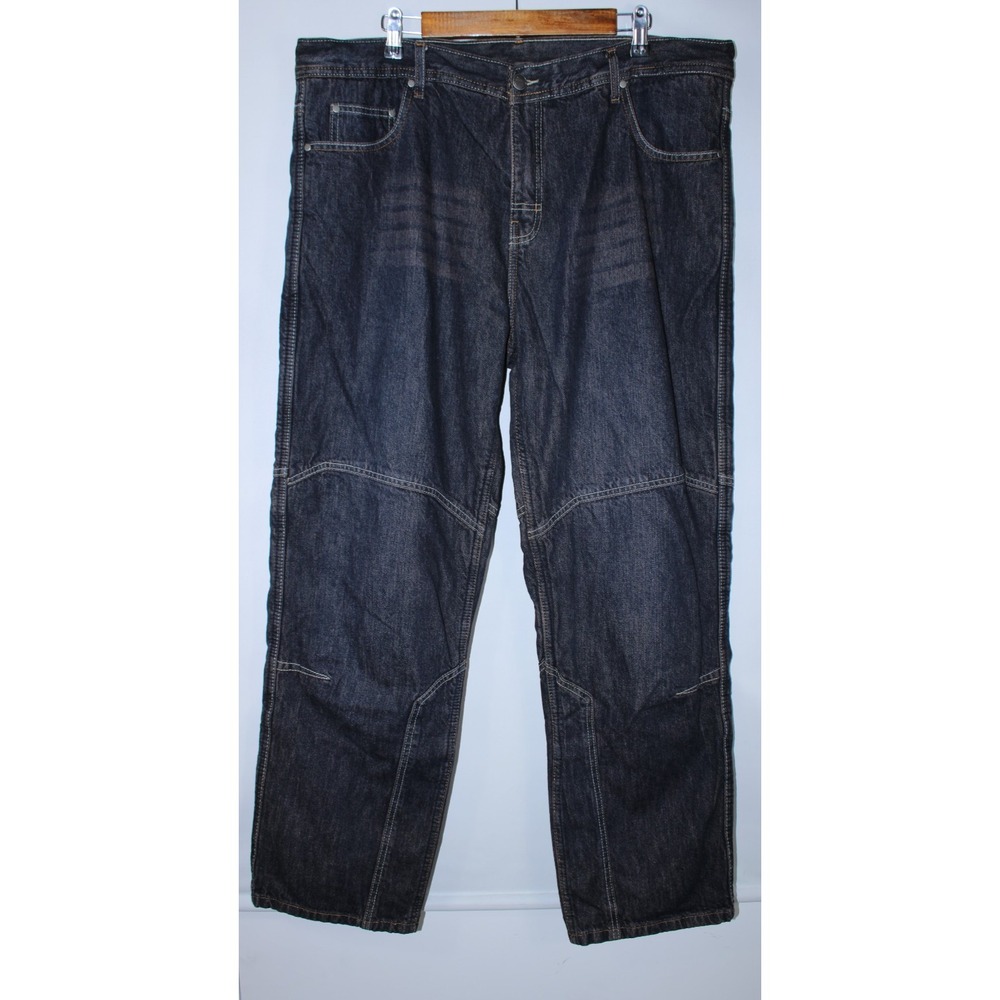 Iron Workers Men's Size 42x32 Navy Blue Lined Knee Padded Jeans